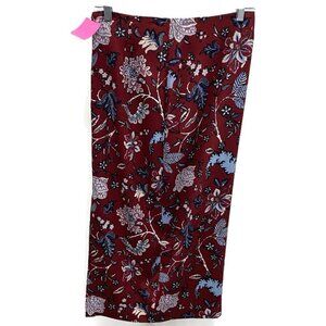 Diane Von Furstenberg Burgundy w/Blue Floral Skirt